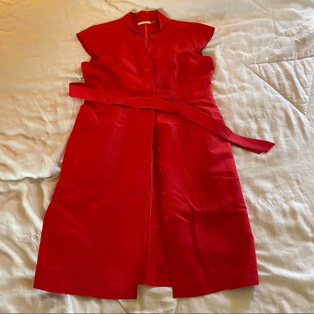 belted calvin klein dress